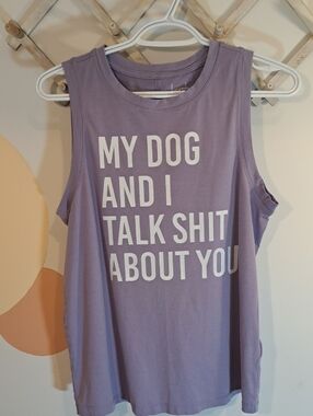 Kersh Lavender Graphic Dog Lover Muscle Tank